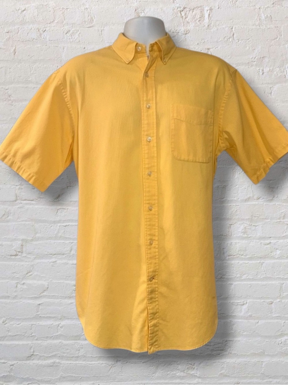 Daniel Cremieux Button Down Shirt M Yellow Italian Fabric Cotton Classic Fit